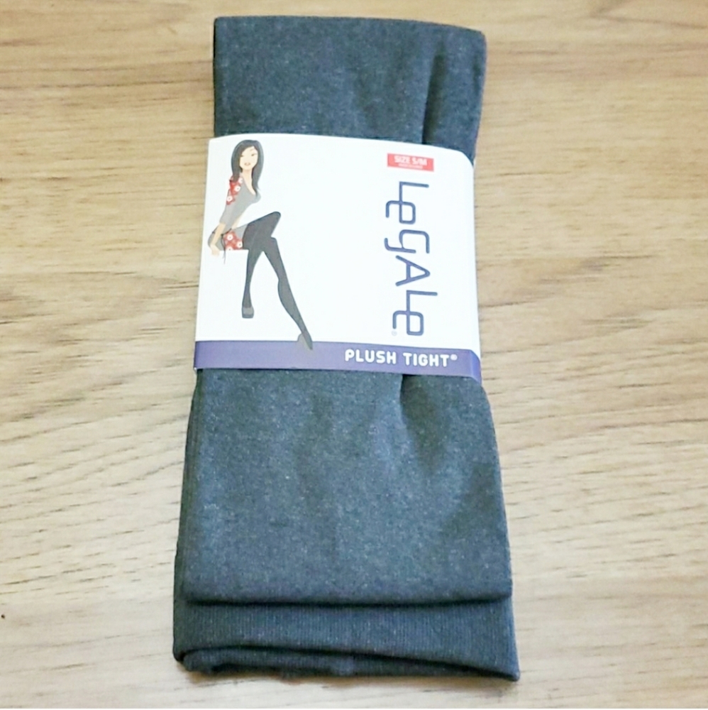 Legale Heather Gray Plush Tights. Size S/M.